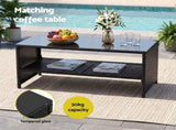 Gardeon 4-Piece Outdoor Sofa Set Coffee Table Chair Rattan Furniture Black ODF-4PCS-BST04-BK-AB