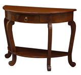 Emilie Cabriole Leg 1 Drawer Half Round Entry Table - Mahogany V199-ST001HRCLM