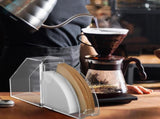 Coffee Filter Holder With Lid - Acrylic Paper Dispenser Rack Storage Box Organizer, Damp-proof Fit V1258-DP02-C-1110