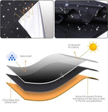 Blackout Curtain DIY Portable No-Drill UV Protection with Star and Moon Print, 145400cm V1188-MS-325-1288