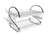 Dish Rack 2 Tier Bowl Dish Drainer Neat Organization Rust Prevention Kitchen Drying Rack Water Cup V1294-YM0706-3118230219711