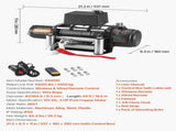 Electric Winch, 4500 kg Load Capacity, 12V DC Truck Winch with 8.3 mm x 19.8 m Steel Rope, Wireless V952-GSSDDJP10000NEA5P001V9