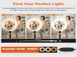 12 Inch LED Video Ring Light with Tabletop Light Stand and Phone Holder Black V63-838531