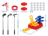 Keezi Kids Golf Toy Set with 20 Balls & 3 Adjustable Clubs, Foot Pedal Ball Launcher Portable KGS-B-BL