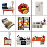 Dollhouse Miniature with Furniture Kit Plus Dust Proof and Music Movement - M9 V178-13554