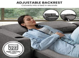 Sarantino Hoffman Linen Sofa Bed with Cushions and Cup Holders Dark Grey SOFA-YGG-7004-LNN-DGY