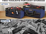 Electrician's tool Kit - Durable Oxford multi-pocket organizer, with adjustable shoulder strap, blue V1105-YAGJB-01