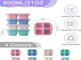 4-pack snack boxes with compartments, snack containers for kids and adults, 4-compartment bento V1237-ZY-203-3681