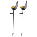 2pcs Solar Moon Lamp Waterproof Garden LED Light Decor Metal Outdoor Lawn Flame Lanterns V1294-YM0901-3111200242011