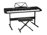 Alpha 61 Keys Electronic Piano Keyboard Digital Electric w/ Stand Stool Black EK-JK-60-BK-H-B01