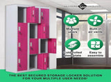 12-Door Locker for Office Gym Shed School Home Storage - Standard Lock with 2 Keys V63-838891