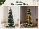 Jingle Jollys Pop Up Christmas Tree Pre Decorated Warm White LED 155cm PUT-XMAS-5IN-4