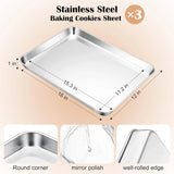 Stainless Steel Toaster Oven Trays, 2 Pack Small Non Toxic Baking Cookie Sheets for Cake Baking, V1189-LC-RY-00060