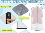 20 Pcs 24 x 72 Inch Garment Bags Bulk Hanging Clothes Storage Covers for Closet Organization V1259-DP01-A-1134