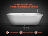 PVC Freestanding Tub Drain Kit, 2 Brass Tail Pipes, Bathtub Drain Rough-in Kit, with PVC Adapter of V952-DLSYGPSGPVCTF565AV0