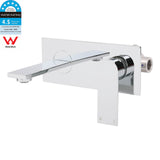 WELS 4.5L/m Chrome Square Wall Mounted Basin Mixer Laundry Faucet Tap Spout Set V1233-KRS301CR
