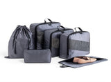 Grey and Black Premium 6-Piece Compression Packing Cubes Set - Lightweight Polyester Travel V888-ELOSUNG27966