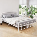 Artiss Bed Frame Metal Frames LEO - Queen MBED-C-LEO-Q-WH