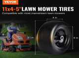 Lawn Mower Tires with Rim, 11x4-7" Tubeless Tractor Tires, 2-Pack Tire and Wheel Assemby, Flat-free V952-GCJLZ11X45SXTCAWDV0