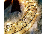 Outdoor Christmas Wreath Decoration, LED Metal Holiday Decor for Home Exterior, Garden - Gold 50CM V1263-JX-1577