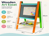 CARLA HOME Kids Art Easel, Double-Sided Chalkboard Whiteboard, Multicolour V178-36542