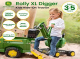 John Deere RT421022 Rolly Digger XL Ride-On Excavator Childrens Toy 360 deg Rotation, Work Scoo