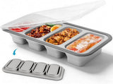 Silicone Freezer Tray with Lid, 4 Compartments Soup Freezing Container, 1000ml, 1 Pack, Gray V1237-ZY-924-242
