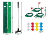 Keezi Kids Golf Putting Game Set with Golf Club, Putting Mat, 12 Balls, 3 Target Holes, Indoor KGS-D12-GR