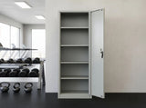 Single-Door Metal Tall Cabinet Shelf Storage for Home Office Gym V63-844431