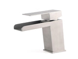 WELS Brushed Nickel Cubic Square Basin Mixer Waterfall Faucet Vanity Laundry Tap V1233-KSQ105BS
