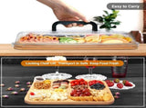 CARLA HOME Bamboo Charcuterie Board with Lid & Handle ideal Gift for Kitchen, Party & Picnic LSB-36136