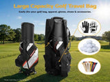 Everfit Golf Travel Bag Flight Cover Foldable Soft Case Wheels Black GOLF-B-BAG-TRAVEL-BK