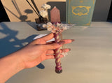 Handmade Crystal Wand, Raw Gemstone Scepter, Natural Magic Wand Rose Quartz V1178-0450-MFBFS
