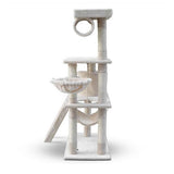 158cm Cat Tree Scratching Post Scratcher Pole Gym Toy House Furniture Multilevel - beige V610-CAT52007-BEI