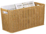 Woven Storage Basket with Hollow Handles, Large Plastic Organizer V1366-AZ2-W-20734