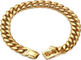 Heavy-Duty Metal Cuban Link Dog Collar with Bone Charm 14mm Stainless Steel Hip-Hop Chain Necklace V1341-ZY-3AAZ2ATY-ROSEGOLD-14MM56CM22IN