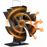 Wood Stove Fan 6 Blades Heat Powered Fireplace Fan Quiet Fan With Overheat Protection For Wood V1188-MS-227-2263