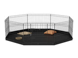 Dog Playpen, 8 Panels Foldable Metal Dog Exercise Pen with Bottom Pad, 24" H Pet Fence Puppy Crate V952-WXZZYDCWWLHS25D60V0