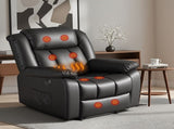 Artiss Manual Massage Recliner Chair for Living Room, Leather Sofa Lounge Reclining Chair with 2 USB RECLINER-A13-UB-PU-BK-AB
