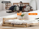 Artiss 2pcs Under Bed Storage with Wheels Rolling Wooden Drawers King Single & Queen WBED-F-DRAW-OAT-KSQ-WD-X2
