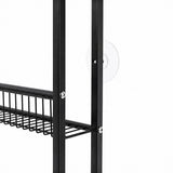 Levede Slim Storage Rack Kitchen Organiser Wall Mounted Metal Shelf Black EA0309-5-AU