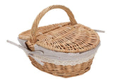 Wicker Picnic Basket with Double Lids Handle Removable Liner Hand Woven Picnic Basket for Outdoor V1294-YM0901-3111250045811