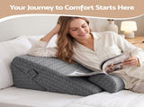 Giselle Bed Wedge Pillow for Headboard, Egg Gel Solves Night Sweats, Triangle Pillow for Reading & PILLOW-WEDGE-EGG-GY