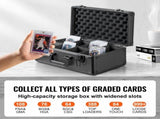 Graded Card Storage Box, 4 Slots, Graded Sports Cards Holder Carrying Case with Key Lock Foam V952-FJKSNHYCSKK1V3VTKV0