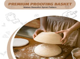 Sourdough Proofing Basket Gift Set of 2 Round Dough Proofing Bowls for Sour Dough Bread Baking V1258-DP02-C-49