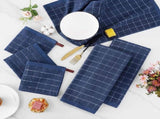 Homaxy Set of 8 Bulk Cotton Terry Kitchen Towels Set, 12 x 12 13 x 28 Inches, Checkered Designed V1258-DP02-F-171