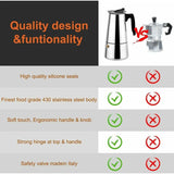 12-Cup Italian Coffee Maker In Stainless Steel, Suitable For All Types Of Hobs, 12 Cups V1188-MS-227-1844