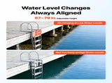 Retractable Dock Ladder, 5 Steps, Aluminum Alloy Pontoon Boat Swim Ladder, with Non-Slip Wide Steps, V952-MTZTSSSWPJ356MH3V001V0