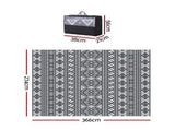Gardeon Outdoor Rugs 274x366cm Large Carpet Reversible Area Mat PP Dual-Sided Patio Rug Bohemian OR-9X12FT-ARGYLE-GY