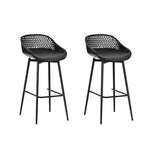 Gardeon 2x Outdoor Bar Stools Plastic Black ODF-BA-CHAIR-PP-2X